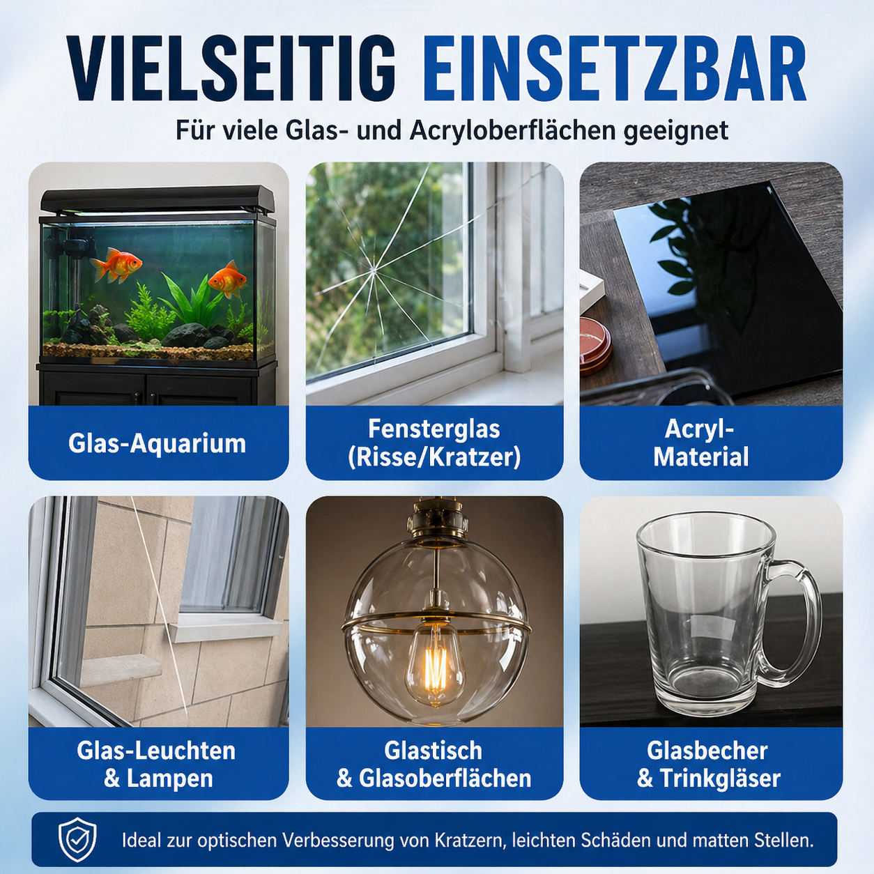 Glass polishing cream against scratches