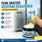Glass polishing cream against scratches
