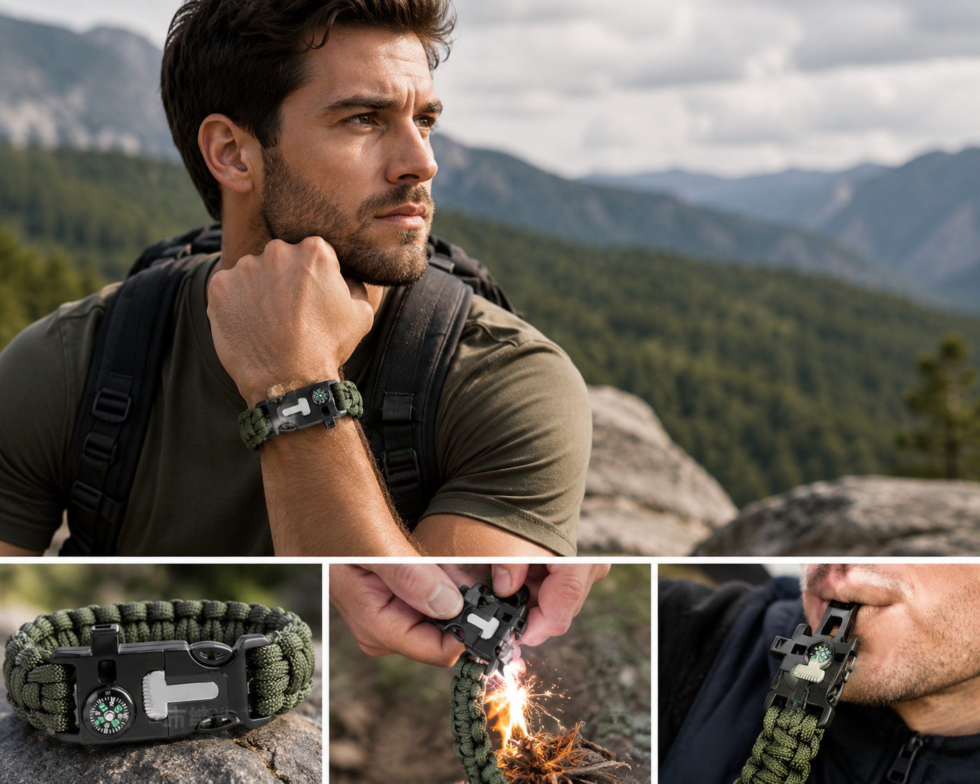 Survival-Set 13-teilig mit Kompass und Multitool