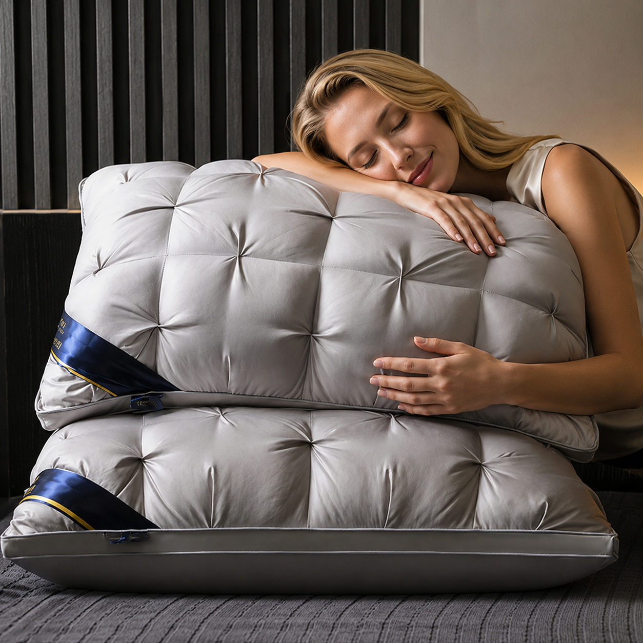 Nackenkissen ergonomisch mit 3D-Zopfmuster