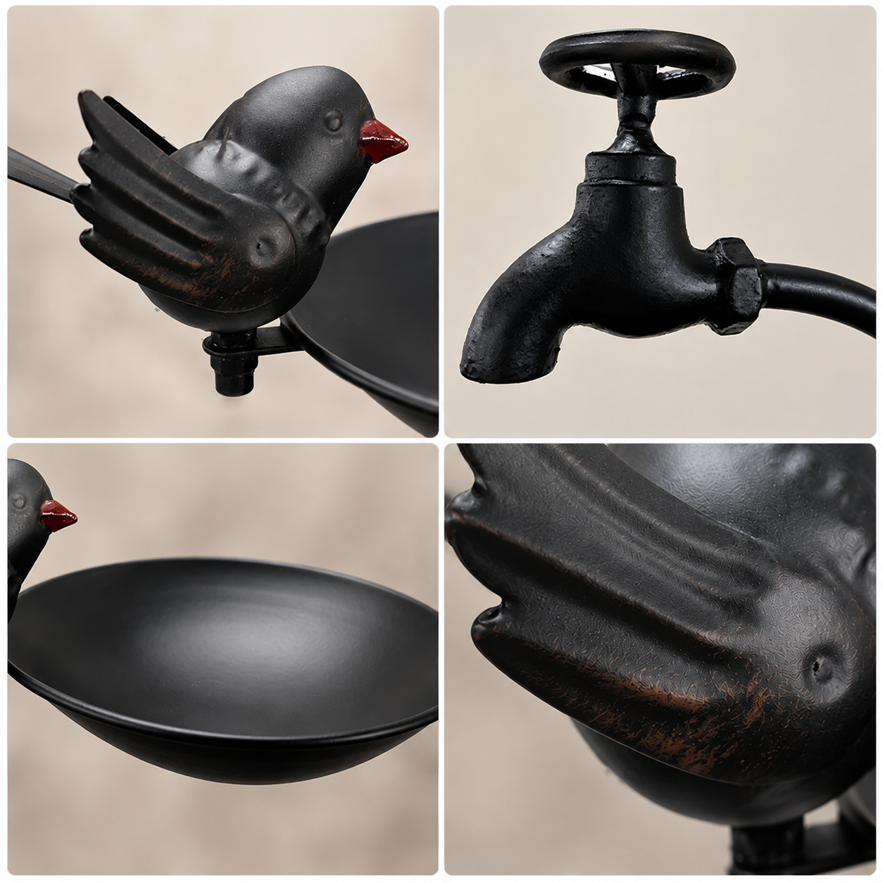 Vogelfutterspender Eisen Vintage – Wasserhahn-Design für den Garten