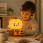 Kürbis-Nachtlicht Silikon 9,8 cm – Gemütliches LED-Licht