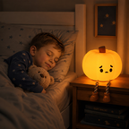 Kürbis-Nachtlicht Silikon 9,8 cm – Gemütliches LED-Licht