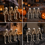 3-teiliges Set mit Skelettfiguren: Herbstliche Dekoration für den Kaminsims