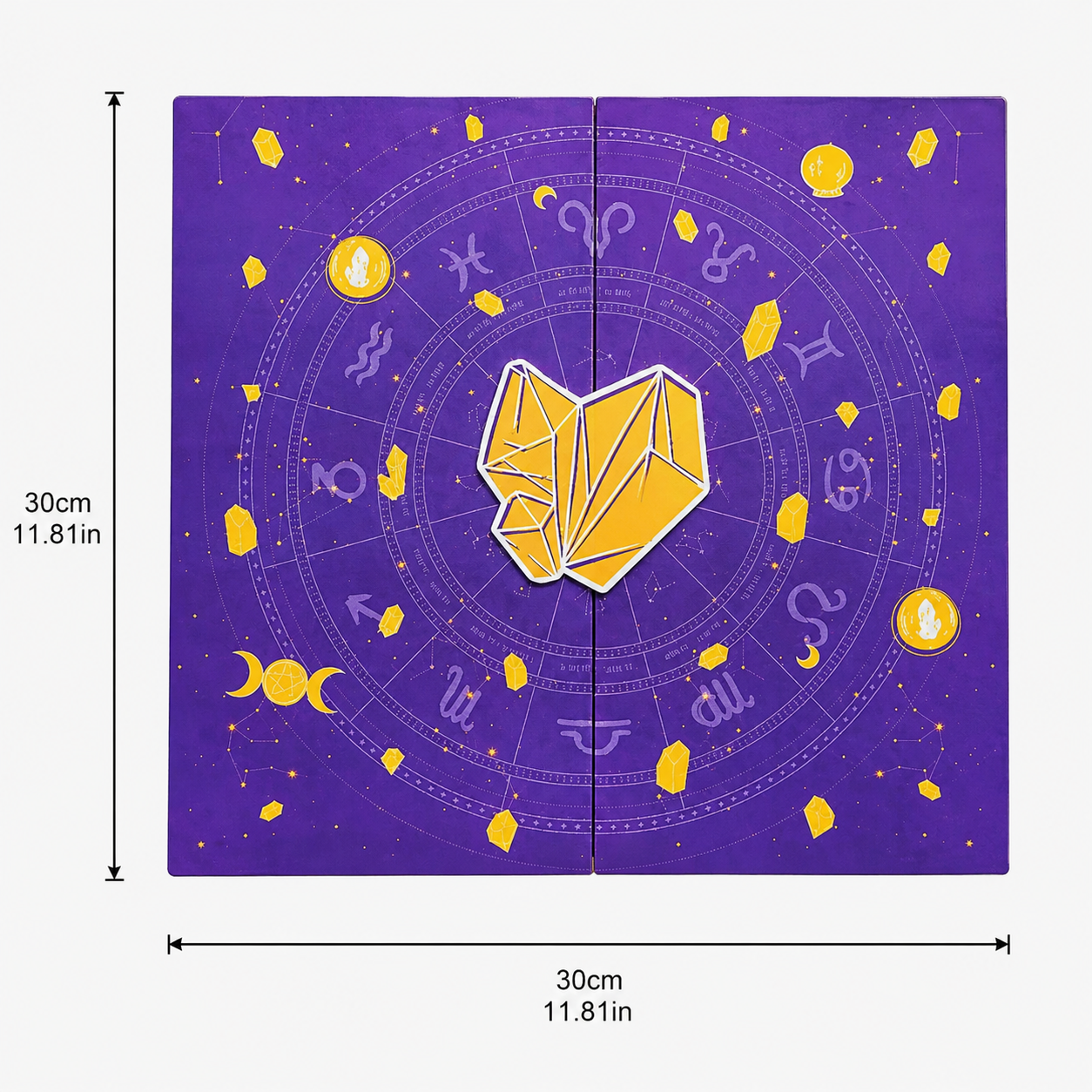 Kristall-Adventskalender mit 31 Edelsteinen und Hexenfigur