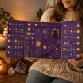 Kristall-Adventskalender mit 31 Edelsteinen und Hexenfigur