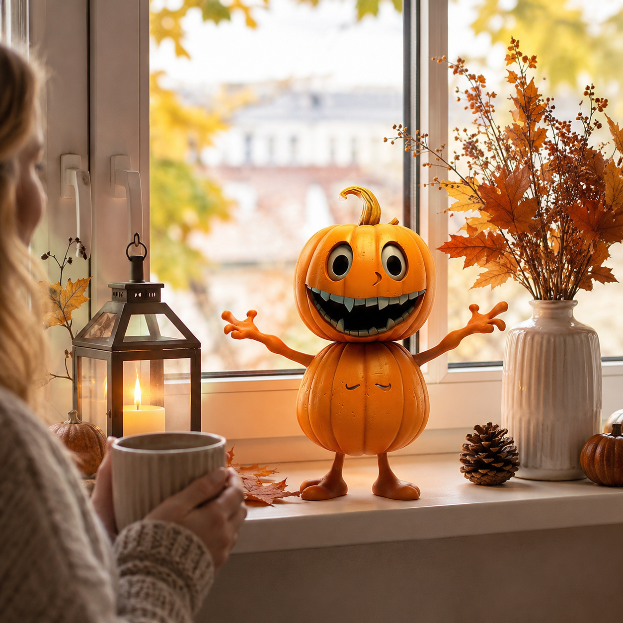 Kürbis-Figur für Garten und Zuhause – Herbstdeko