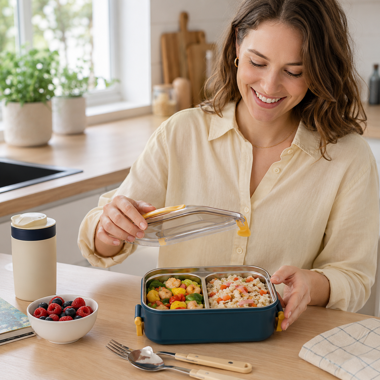 Lunchbox isoliert mit Edelstahl-Isolierung