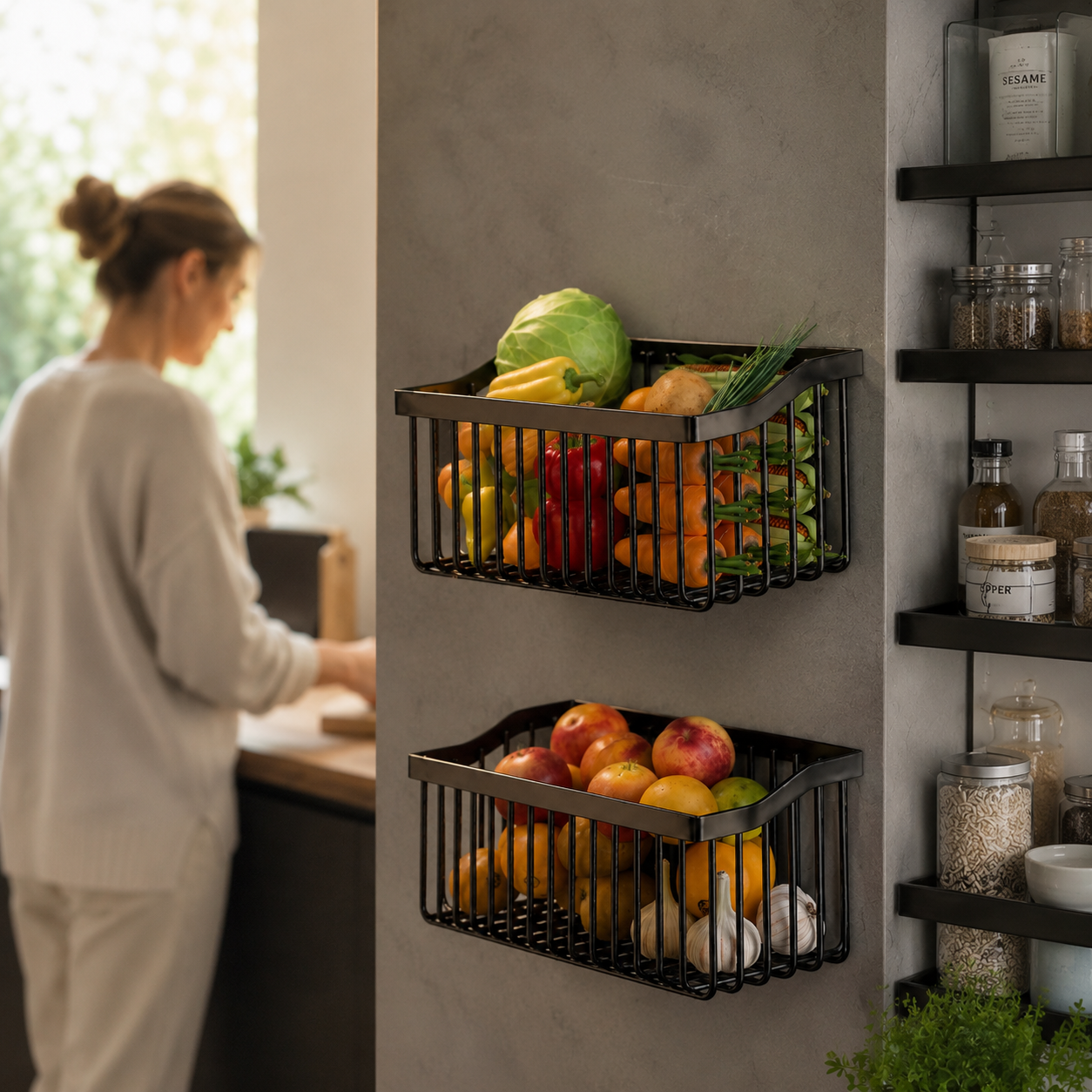 Metall-Wandkorb ohne Bohrenx 15,5 cm