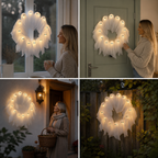 Geister-Kranz LED beleuchtet – 31 cm für Tür und Fenster