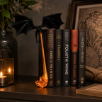Drachen-Buchstütze mit Flammen-Design