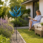 Windspiel Metall Lotus-Design