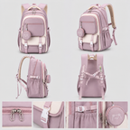 Kawaii Schulrucksack mit mehreren Fächern und Mini-Tasche
