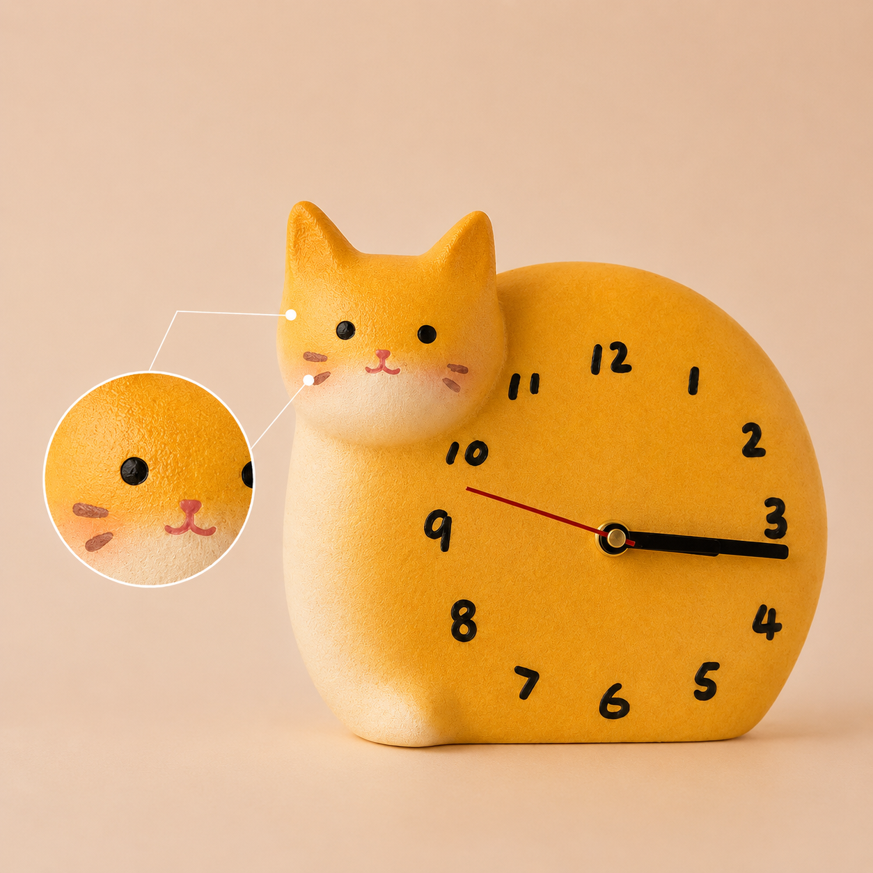 Katzenuhr 3D für Zimmerecke