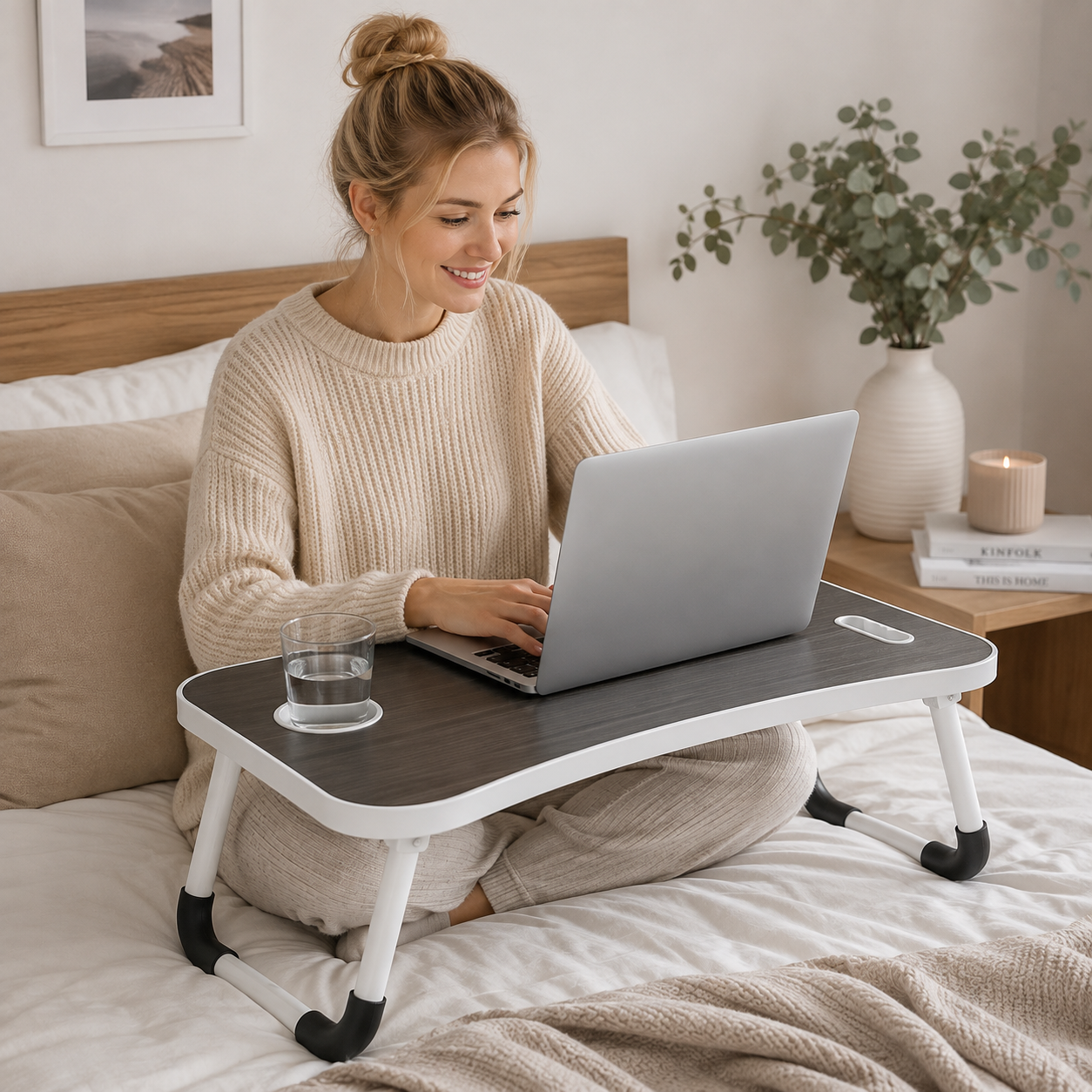 Laptop-Betttisch klappbar mit Getränkehalter