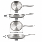 Bratpfannen-Set Edelstahl 3-teilig – 24/26/26 cm