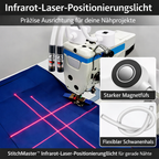 Laser-Nähführung magnetisch mit 3 Aufsätzen für Nähmaschinen