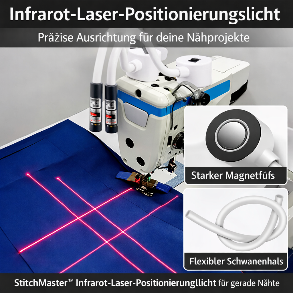 Laser-Nähführung magnetisch mit 3 Aufsätzen für Nähmaschinen