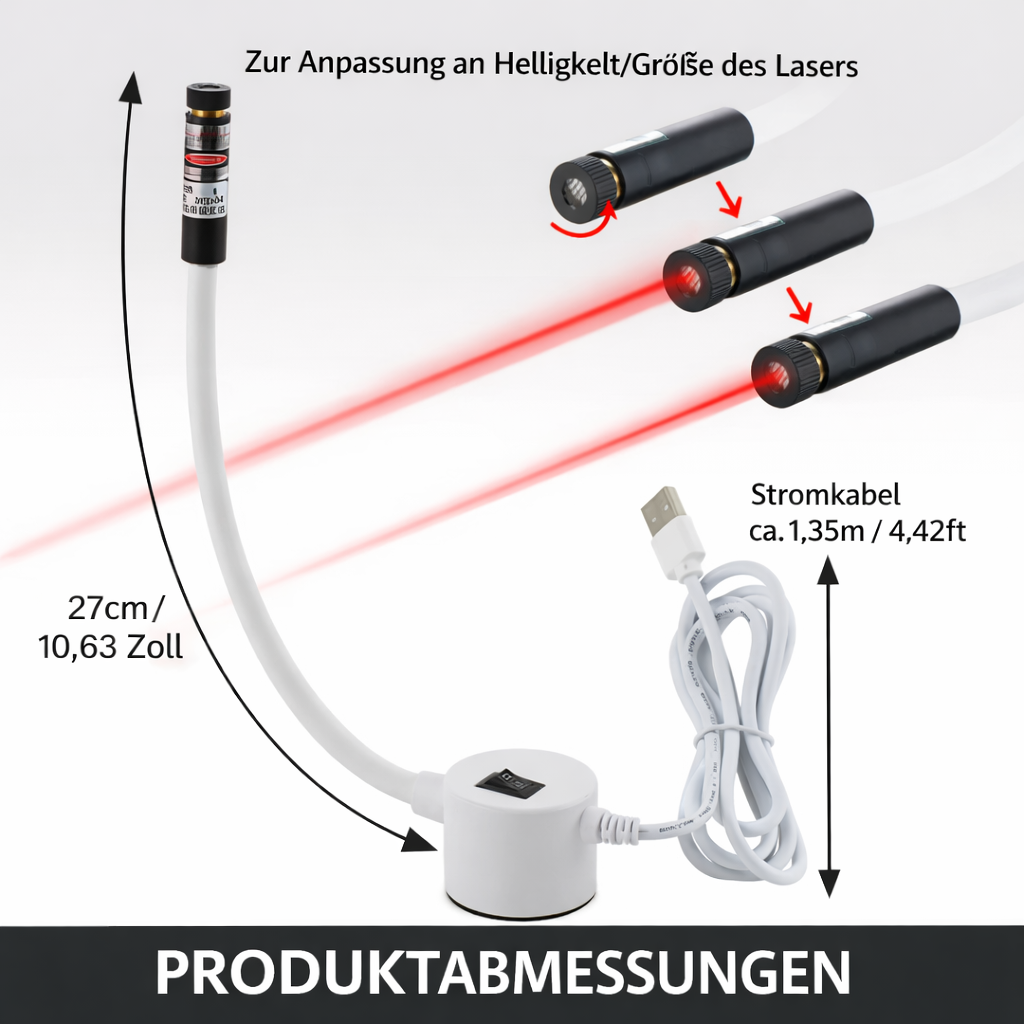 Laser-Nähführung magnetisch mit 3 Aufsätzen für Nähmaschinen