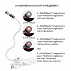 Laser-Nähführung magnetisch mit 3 Aufsätzen für Nähmaschinen