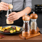 Salz- und Pfeffermühlen-Set Holz & Glas