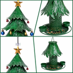 Vogelfutterspender Weihnachtsbaum Metall – Grün