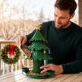 Vogelfutterspender Weihnachtsbaum Metall – Grün