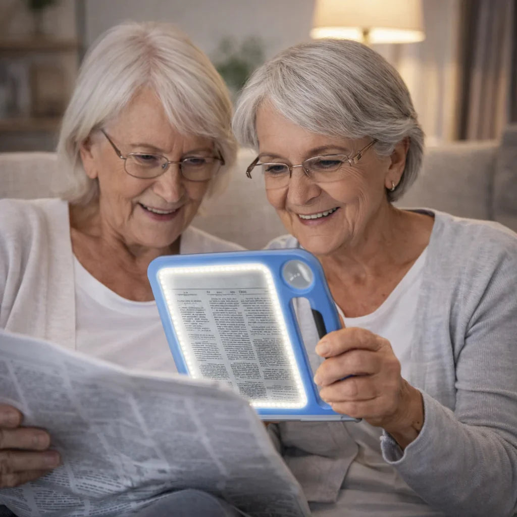 LED Reading Magnifier – 5x & 10x with USB Charging