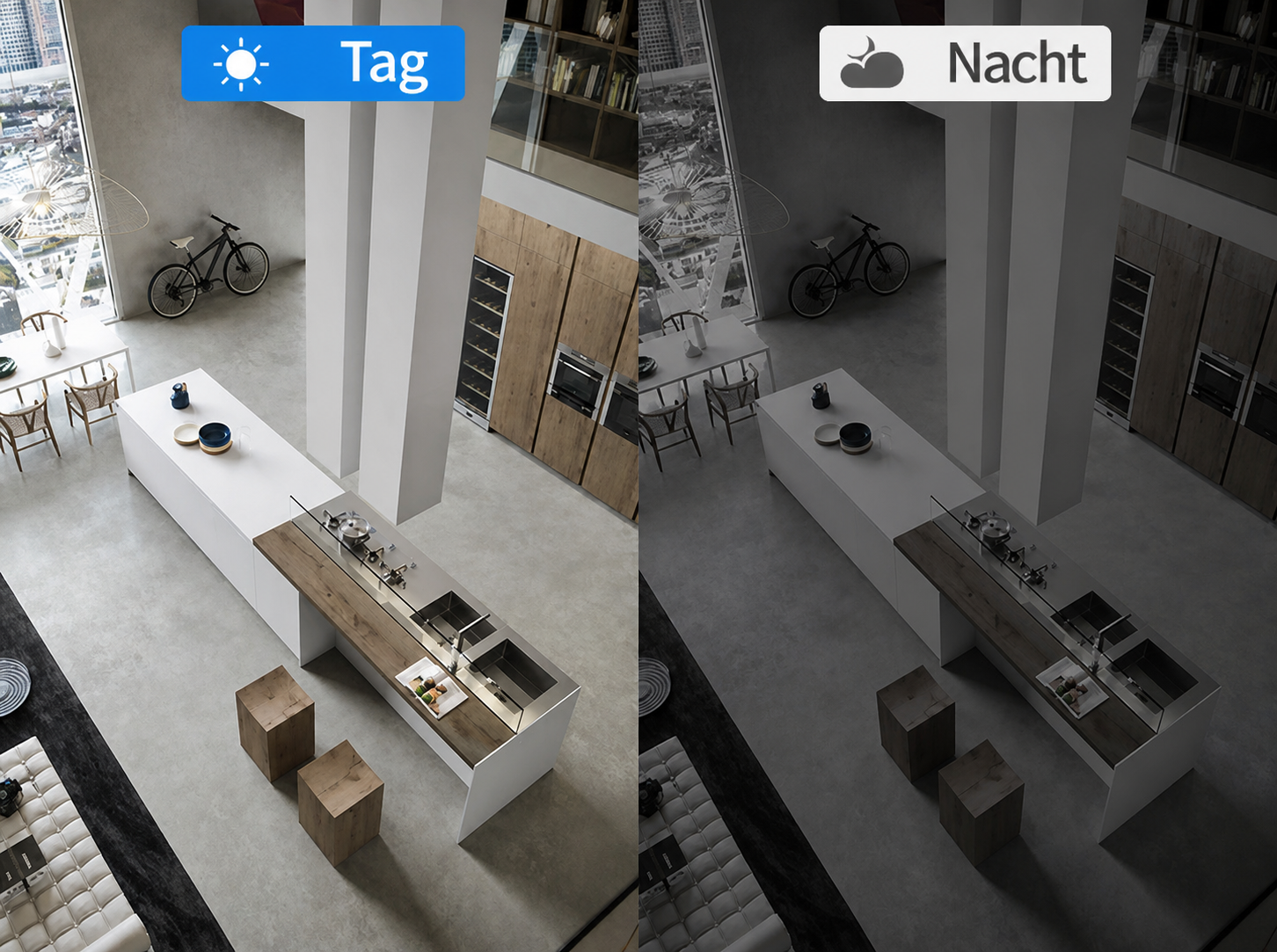 Wi-Fi surveillance camera with night vision and 120° wide angle