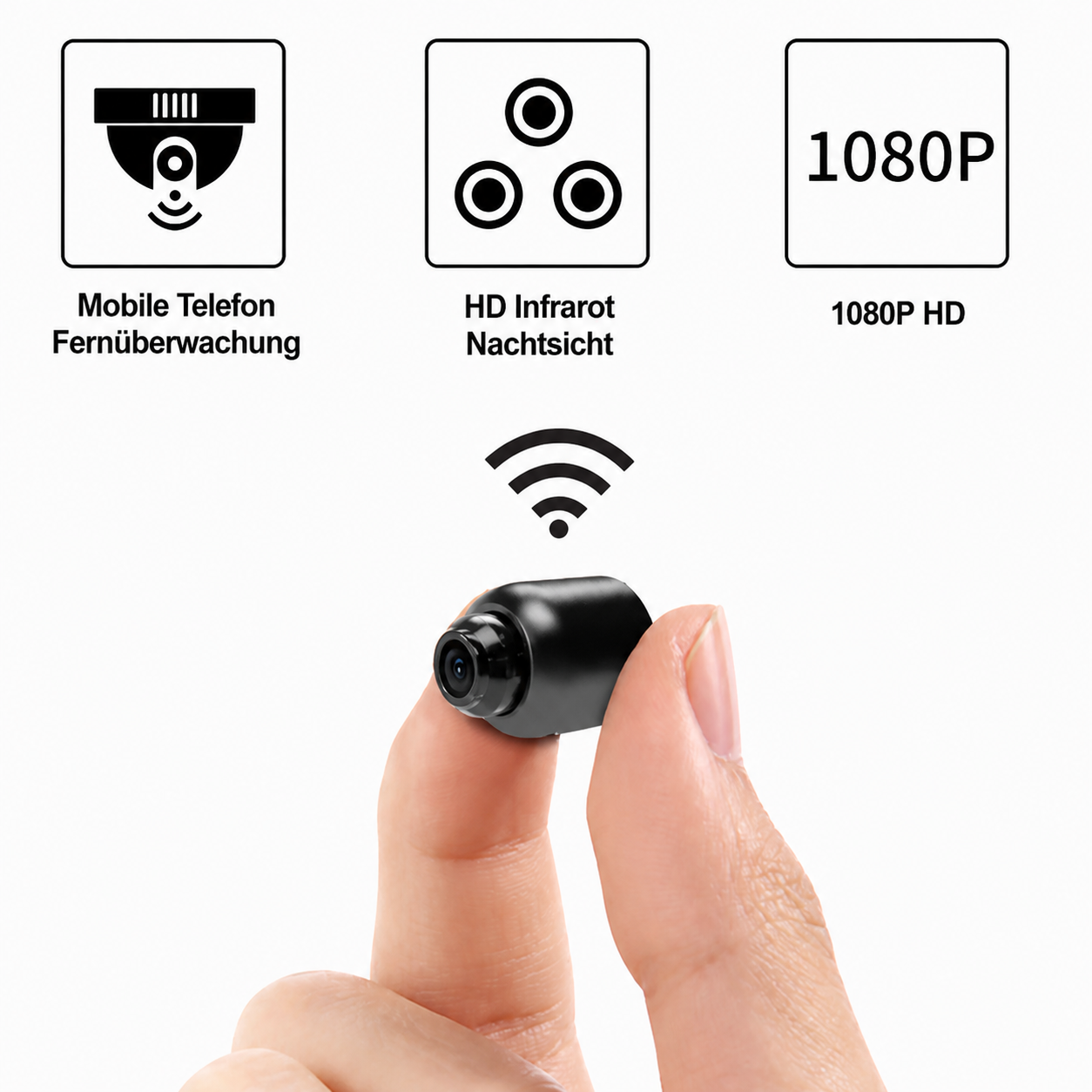 Wi-Fi surveillance camera with night vision and 120° wide angle