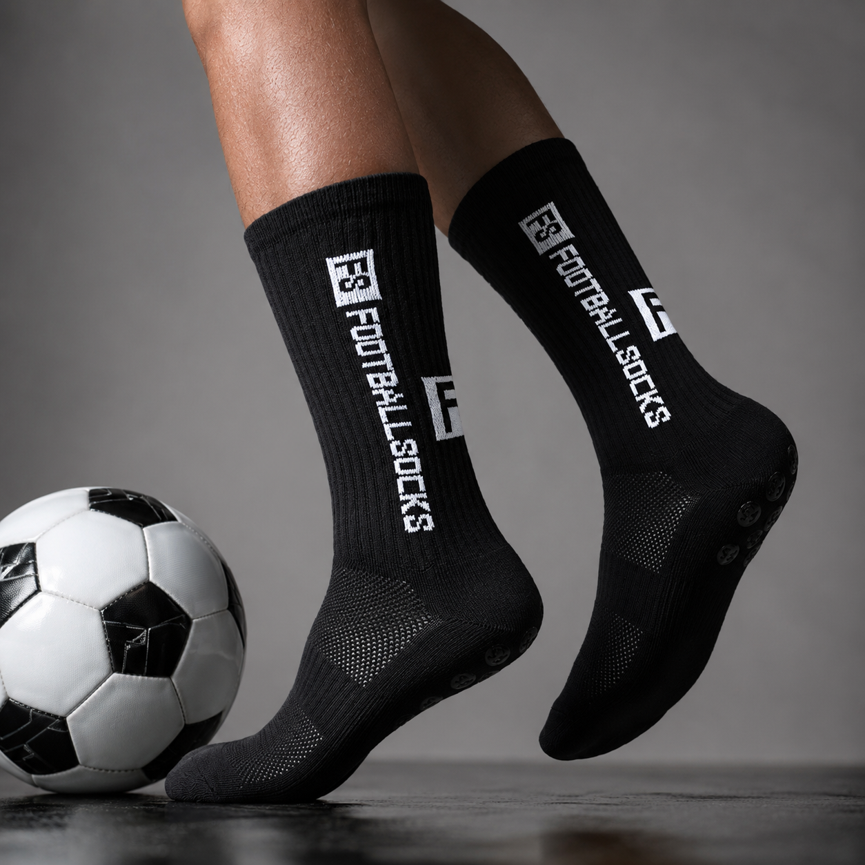 Sportsocken mit Silikon-Grip und Baumwoll-Spandex