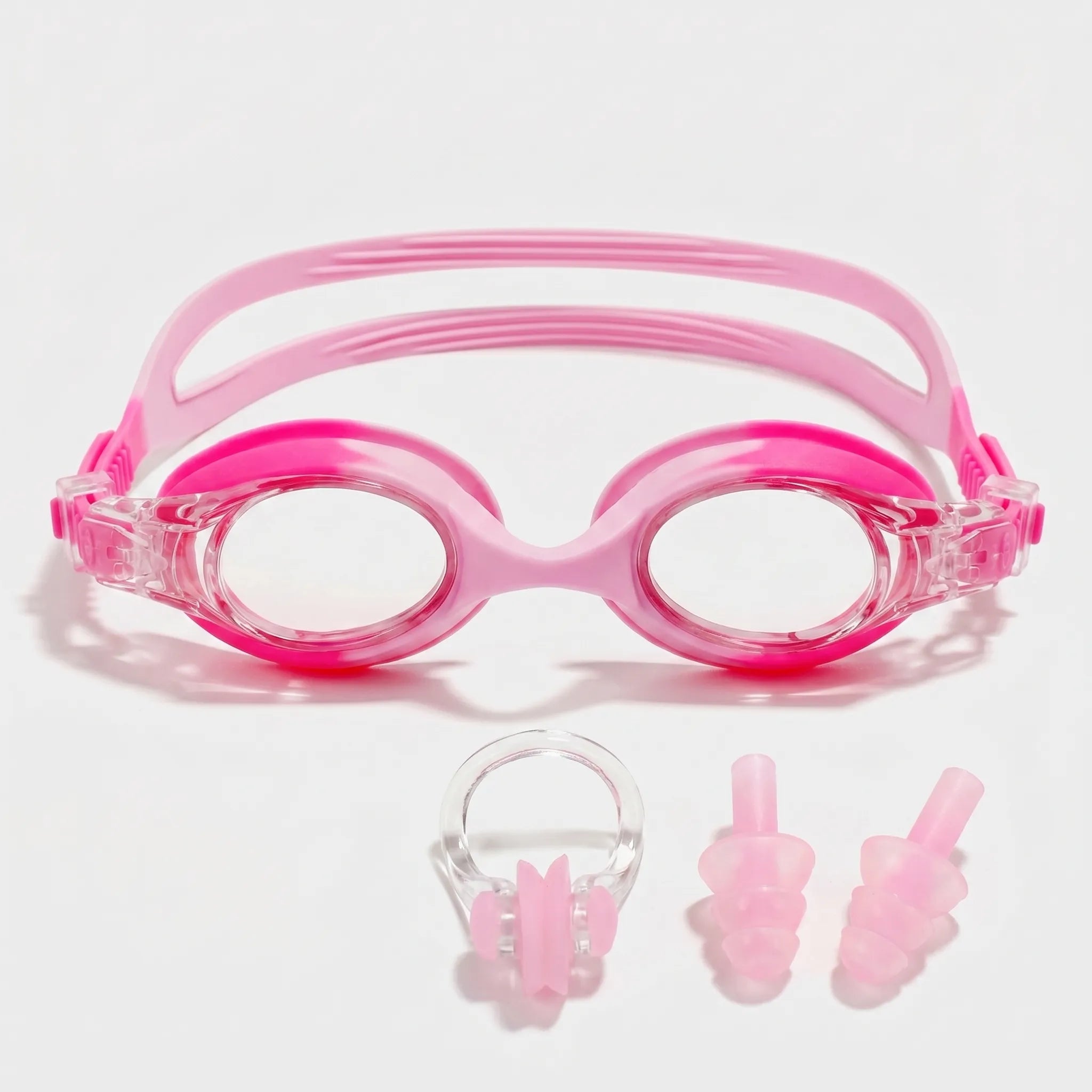 Schwimmbrille für Kinder mit Nasenklemme und Ohrstöpsel
