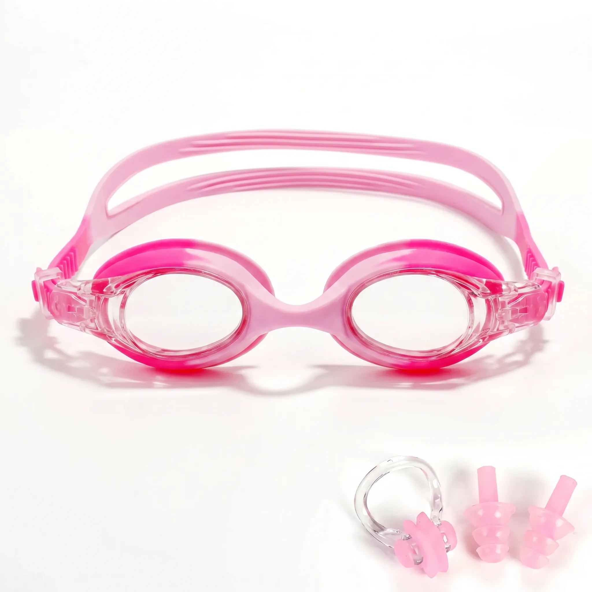 Schwimmbrille für Kinder mit Nasenklemme und Ohrstöpsel