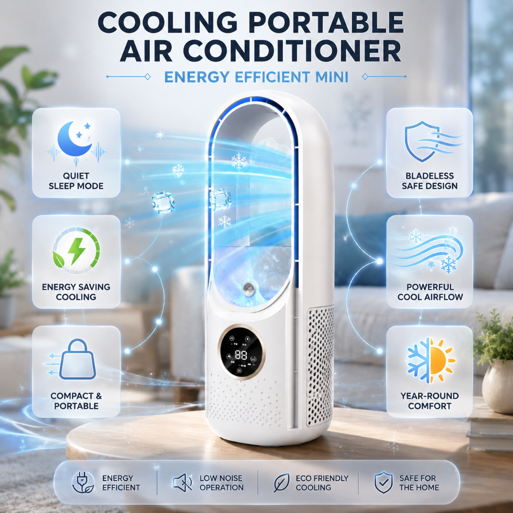 Tragbare Mini-Klimaanlage mit geräuscharmer Technologie