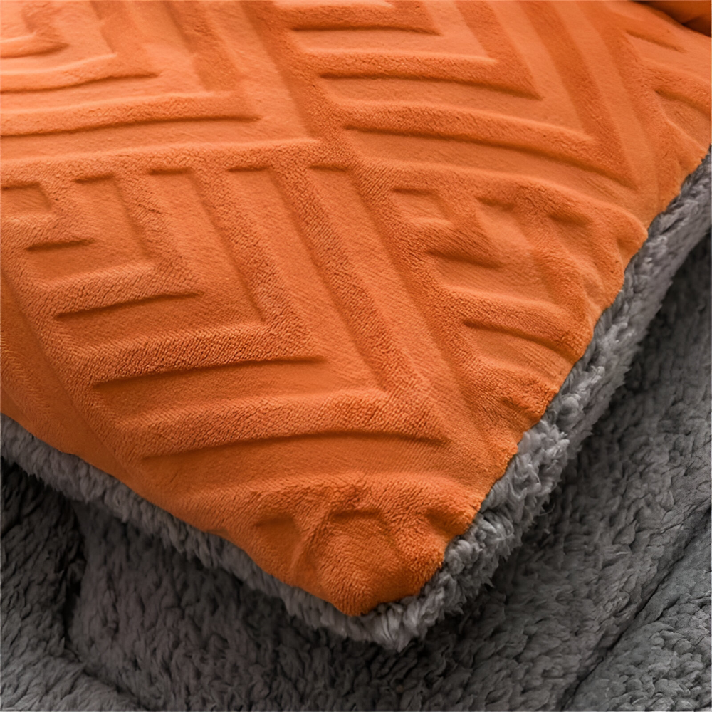 Sherpa Fleece Bettdecke mit gestepptem Innenfutter