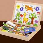 Magnetic Drawing Board 2-in-1 with Wooden Chalkboard