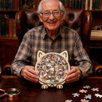 Wooden Cat Puzzle – 135 Pieces, Cat-Shaped Board