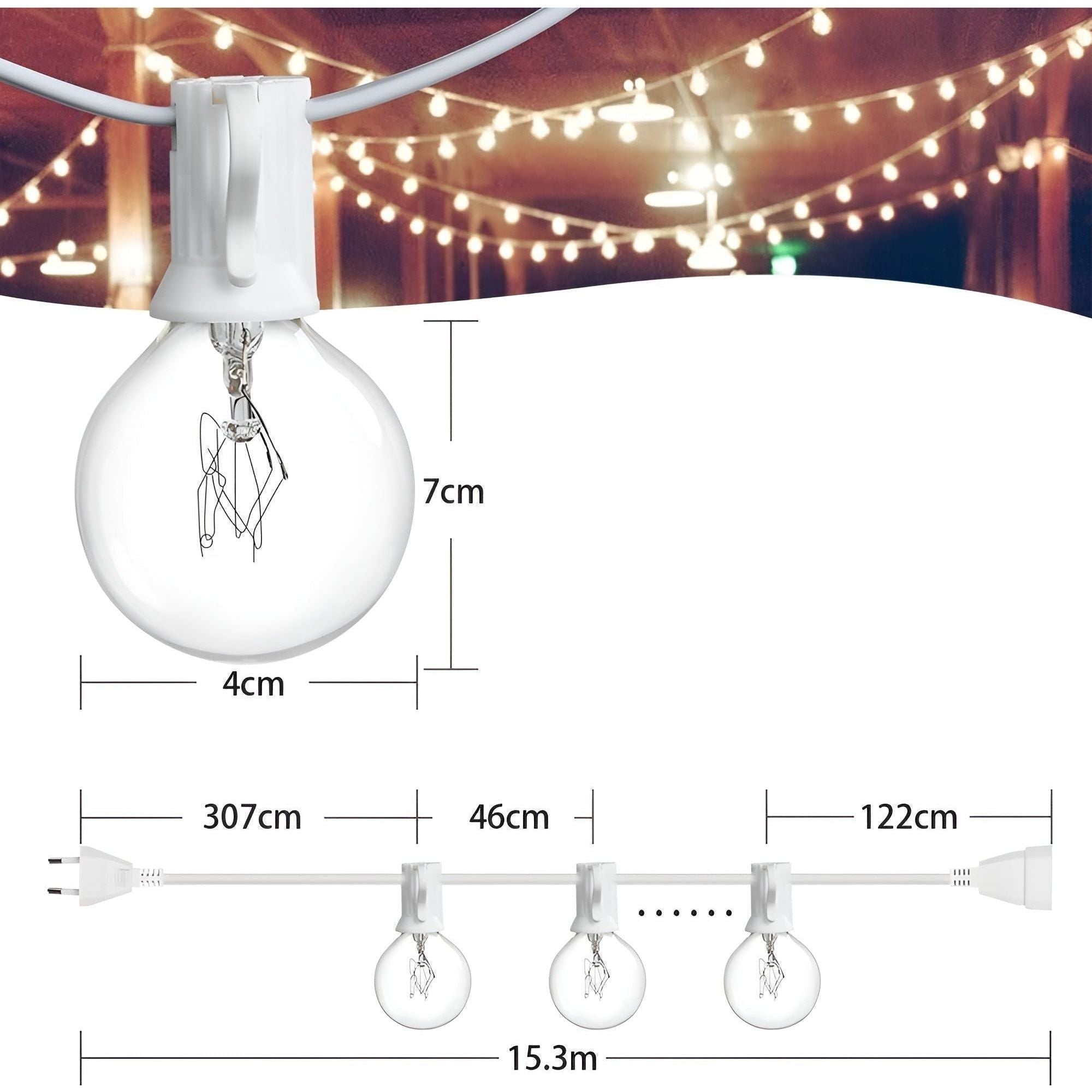 LED-Lichterkette Outdoor mit warmweißem Licht