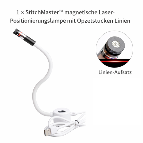 Laser-Nähführung magnetisch mit 3 Aufsätzen für Nähmaschinen
