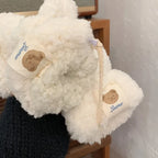 Plüsch-Handschuhe mit verstellbarem Kordelzug