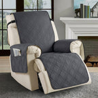 Sesselschoner für Relaxsessel mit 2 Seitentaschen, waschbar – 232 × 63 cm