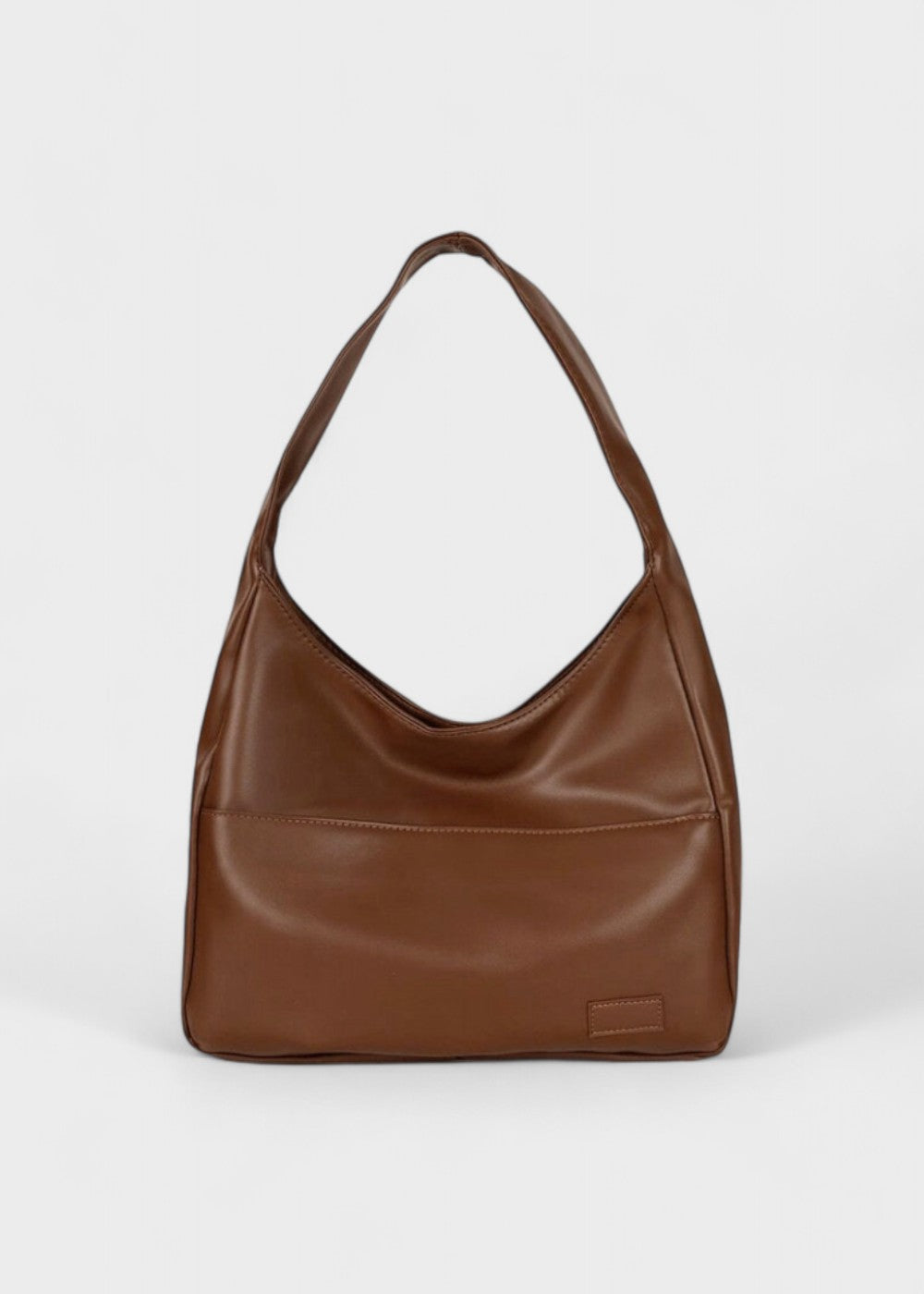 Shoulder bag made of faux leather with external pocket