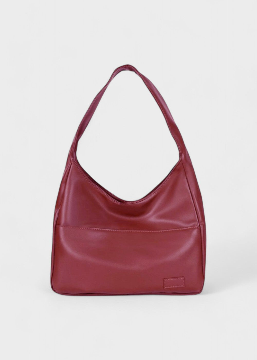 Shoulder bag made of faux leather with external pocket