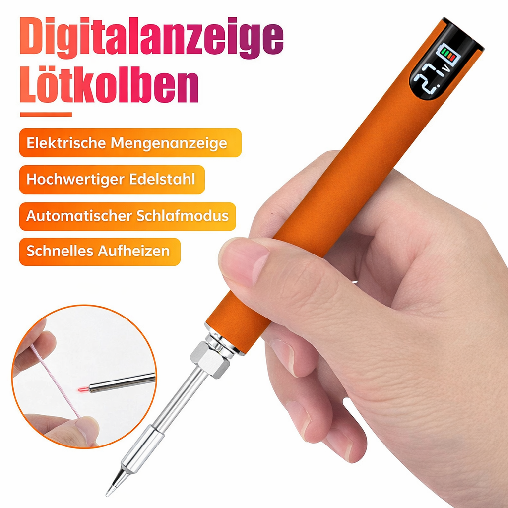 Digitaler Lötkolben mit USB-Anschluss und Display