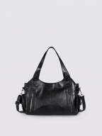 Handtasche mit Reißverschlusstaschen und abnehmbarem Trageriemen