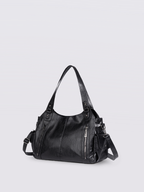 Handtasche mit Reißverschlusstaschen und abnehmbarem Trageriemen