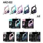 Gaming headset cat ear design with LED lighting