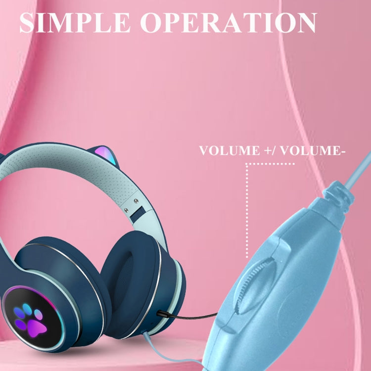 Gaming headset cat ear design with LED lighting