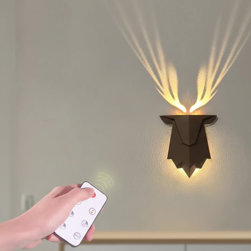 Deer wall lamp with dimming function and remote control