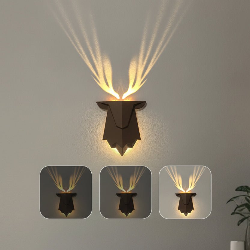 Deer wall lamp with dimming function and remote control